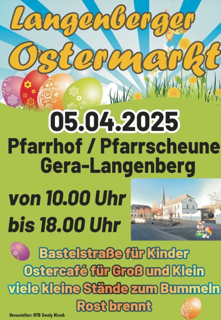 Osternmarkt in Langenberg am 05.04.2025, Aktivitäten für alle Altersgruppen.